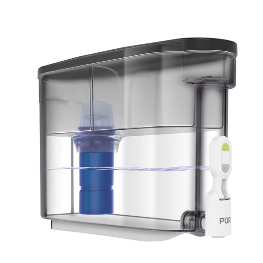 Pur plus 30-cup water filter dispenser system, w 15.3" x h 10.1" x l 5.3", smoke, ds1810ba