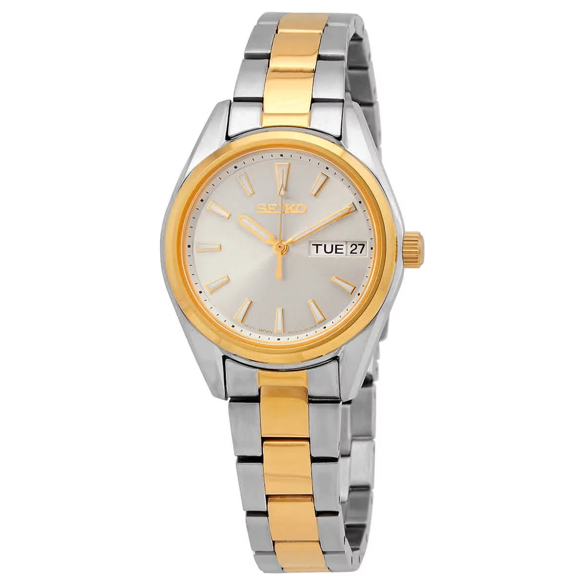 Seiko neo classic quartz gold dial two-tone ladies watch sur354p1