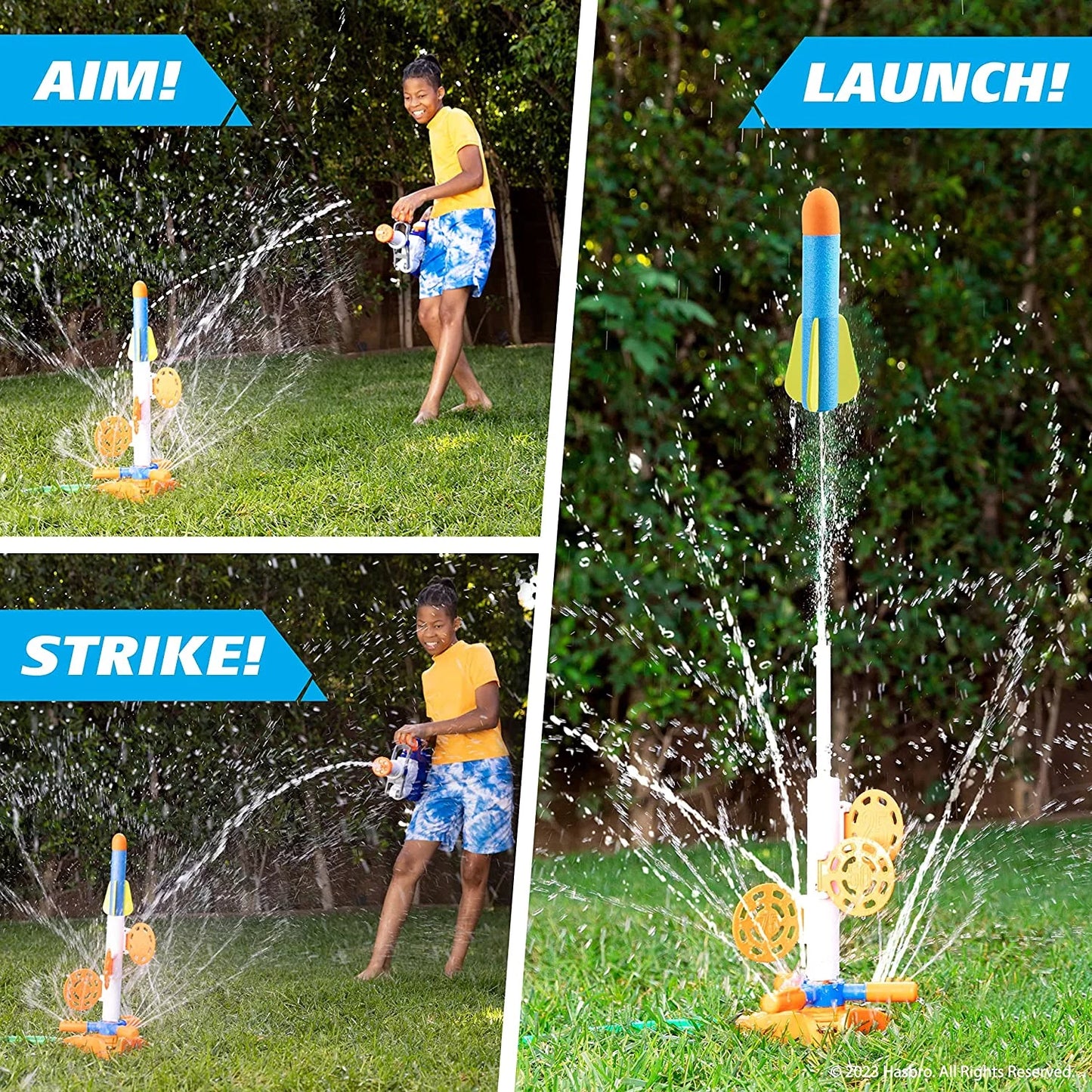 Nerf super soaker skyblast target sprinkler for kids outdoor play – summer water games