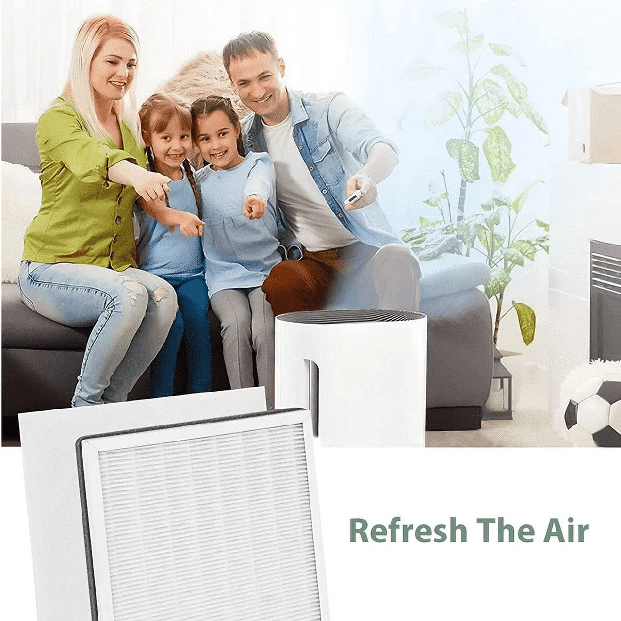 2 pack 3-in-1 true hepa replacement filter for pure enrichment purezone air purifier, 2 h13 hepa filter & 2 activated carbon prefilters, replace peairfil