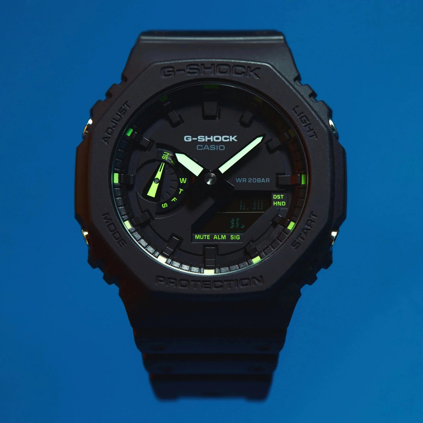 G-shock ga2100 neon black green limited edition