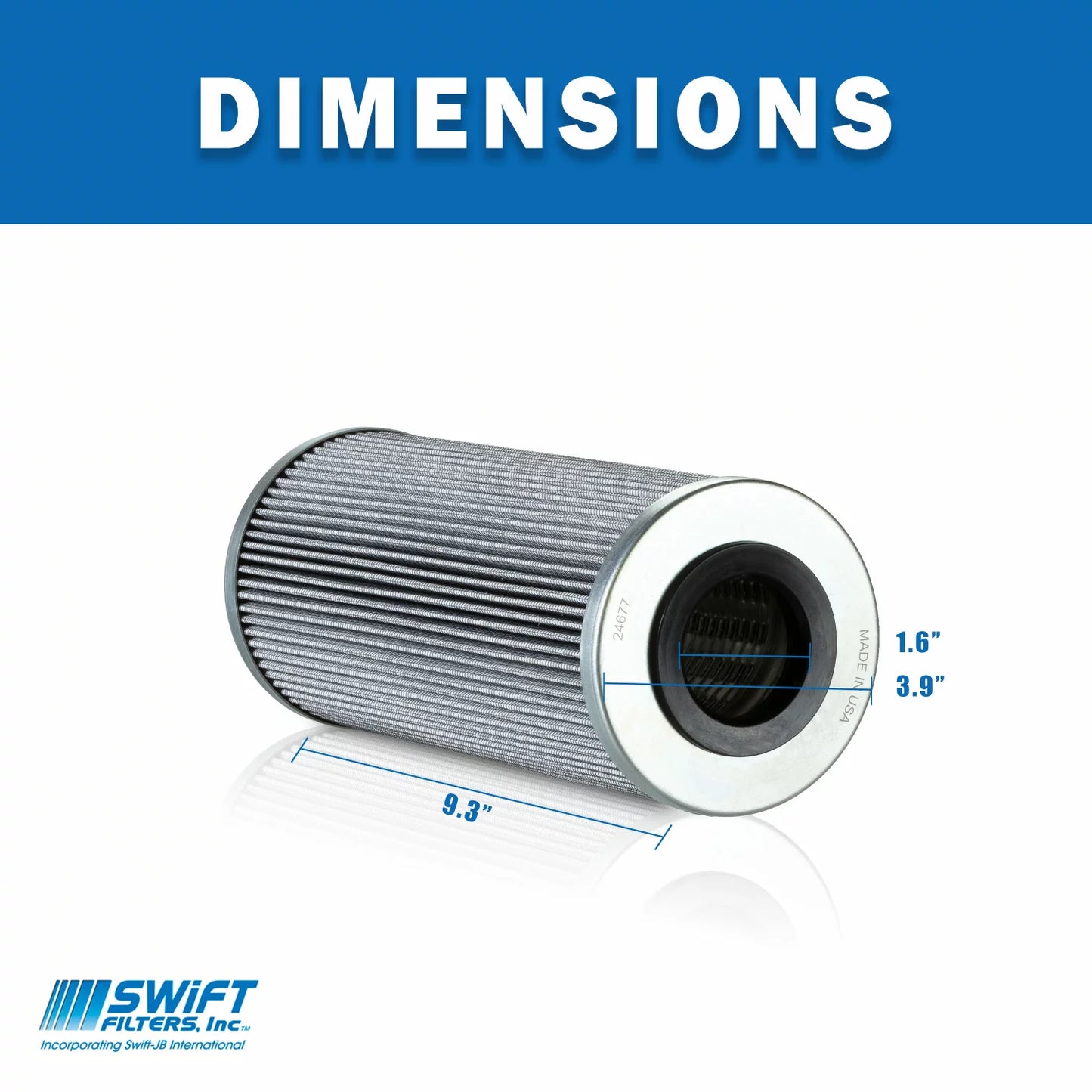 Direct interchange for fleetguard hf6111 cartridge filter element  microglass 25 micron