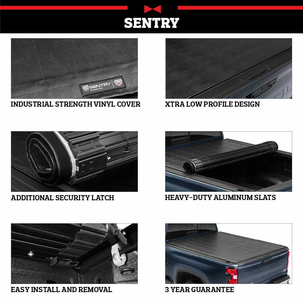 Truxedo sentry hard rolling truck bed tonneau cover | 1594701 | compatible with 2022 ford maverick 4' 6" bed (54.4")