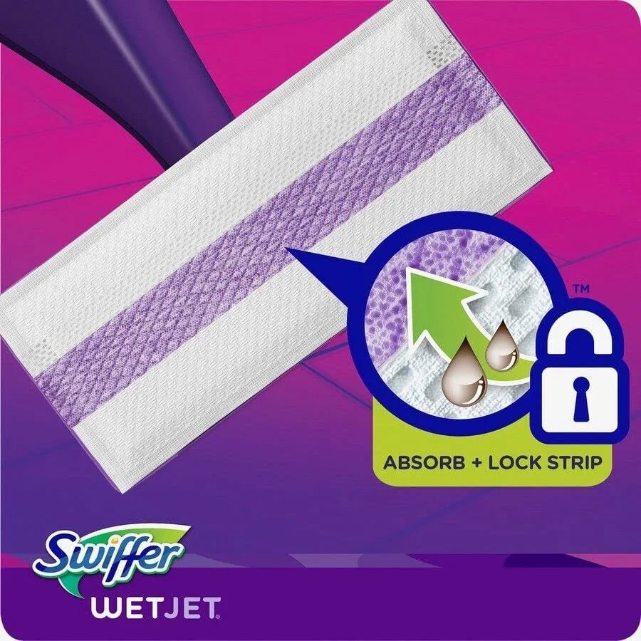 Swiffer wetjet mopping refill pack (32 refill pads + 2-1.25l bottles of cleaner)