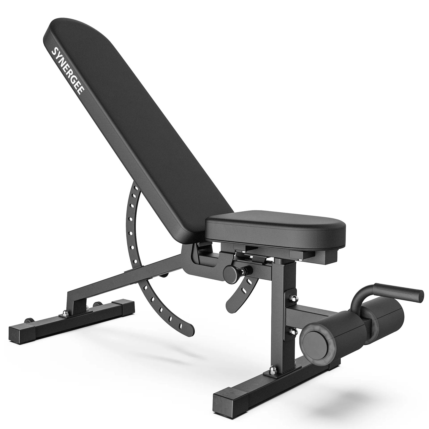 Synergee adjustable incline decline workout bench. weight bench for dumbbell & barbell press exercises & workouts. great for commercial, garage and home gym.