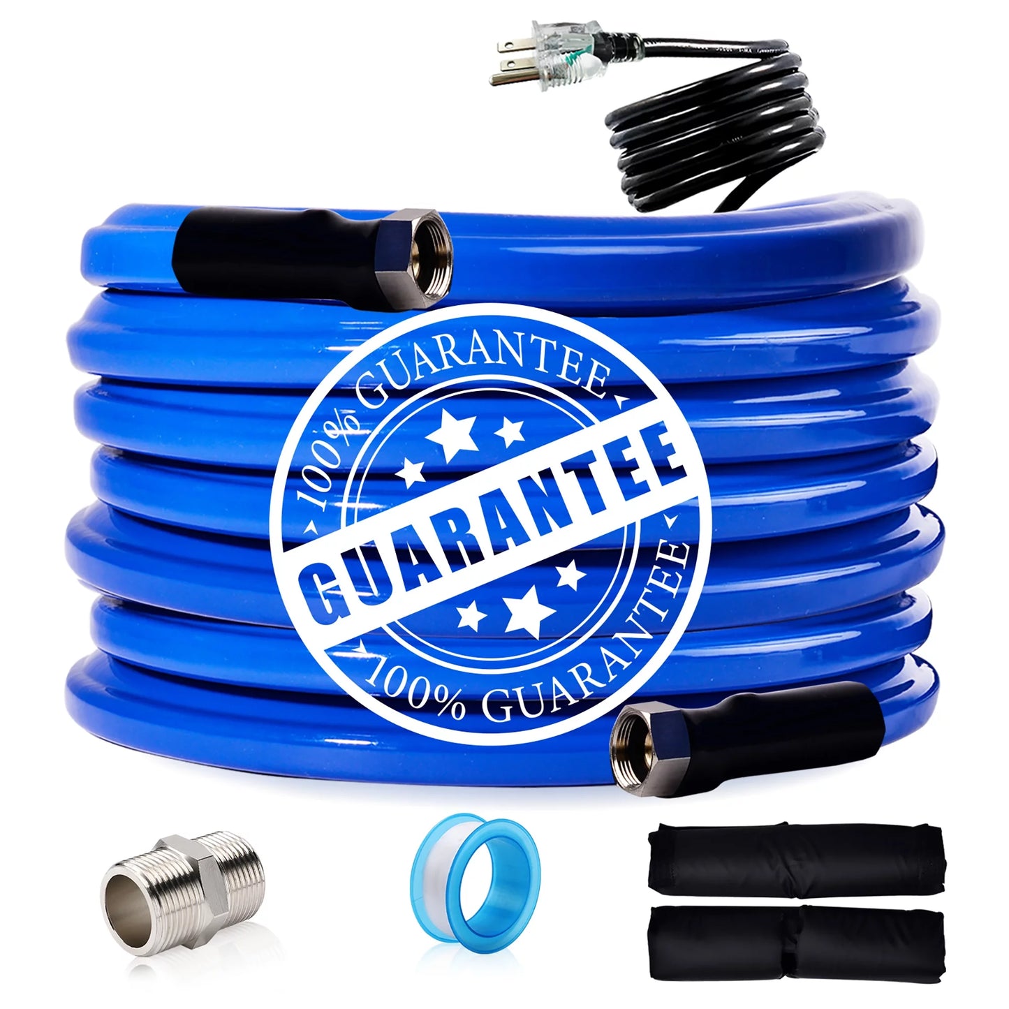 30ft heated water hose for rv drinking blue water hose freeze protectio -45 f for rv, trailer,garden,home