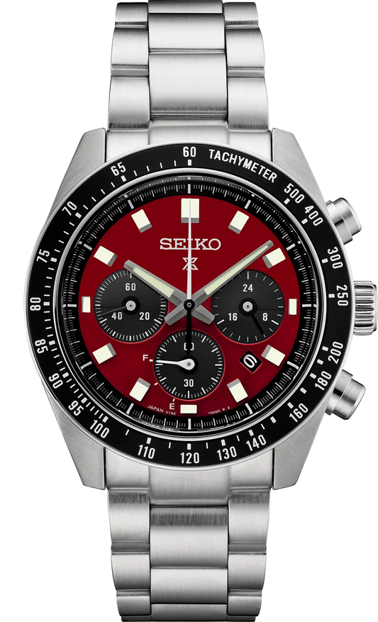 Seiko prospex ssc927 speedtimer solar chronograph crimson red