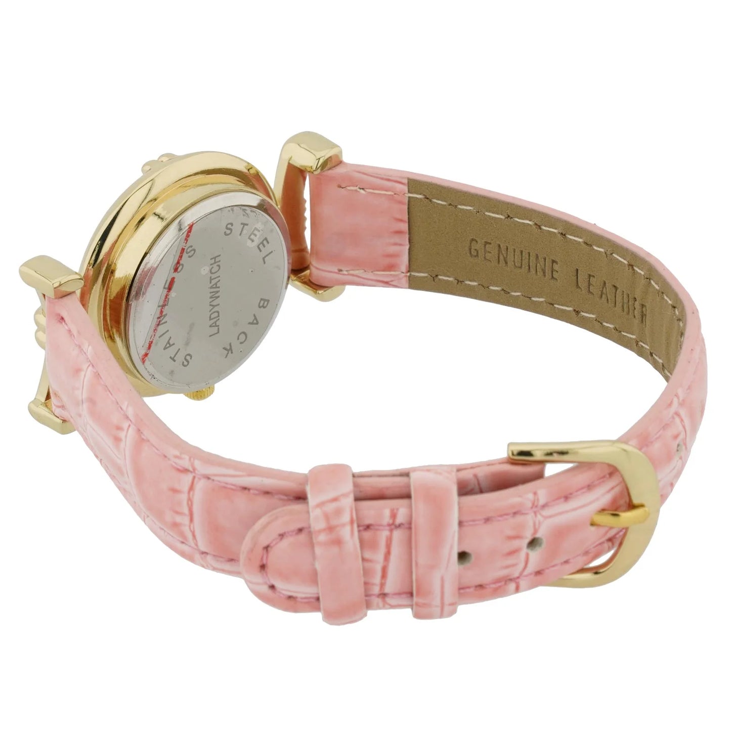 Glassofvenice murano glass millefiori watch with leather band - pink