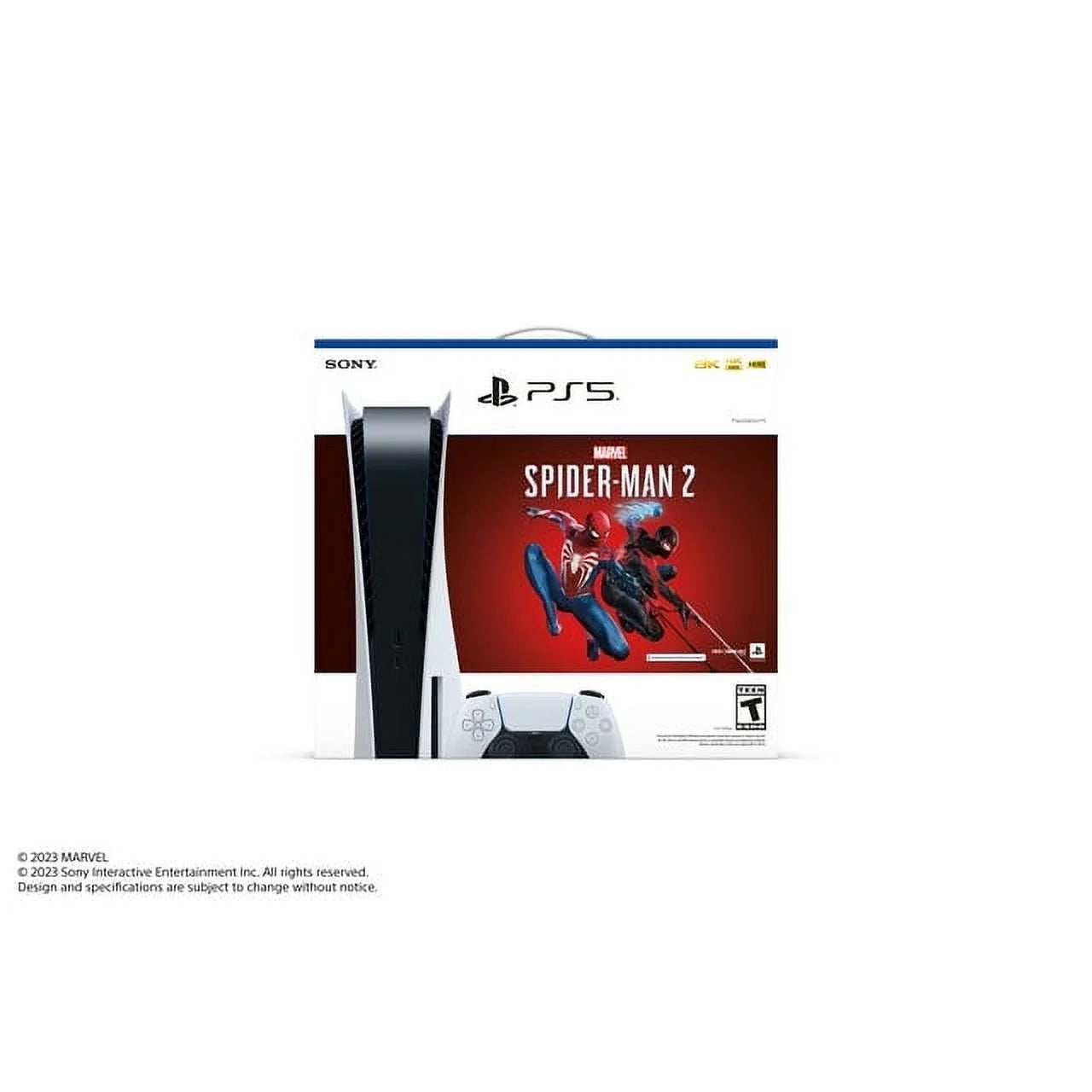 Tec sony playstation_ps5 gaming console(disc) with marvel’s spider-man 2 bundle - white edition