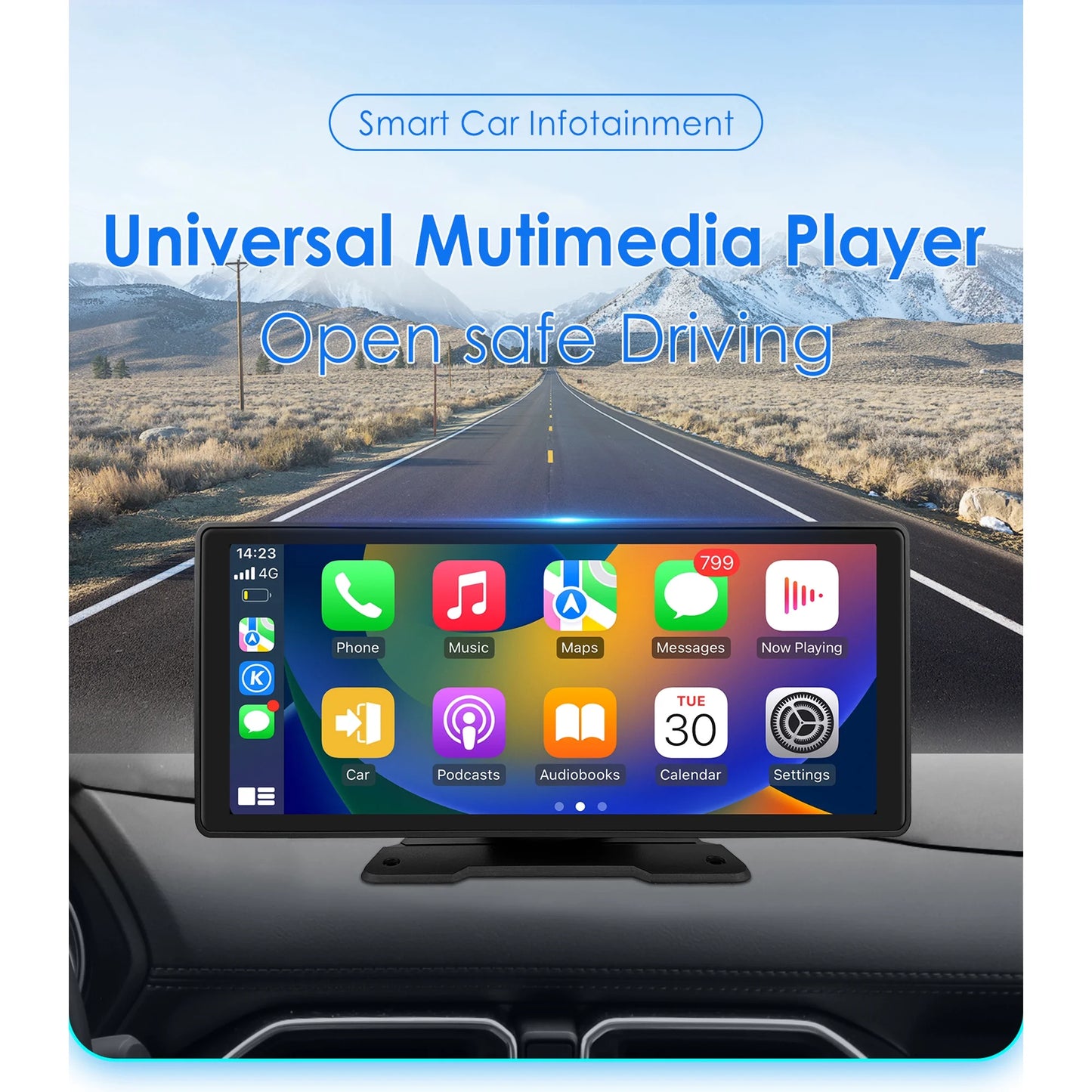 Android auto wireless apple carplay 360° adjustable 10.26 inch touchscreen car radio stereo head unit bluetooth gps navigation player with backup camera