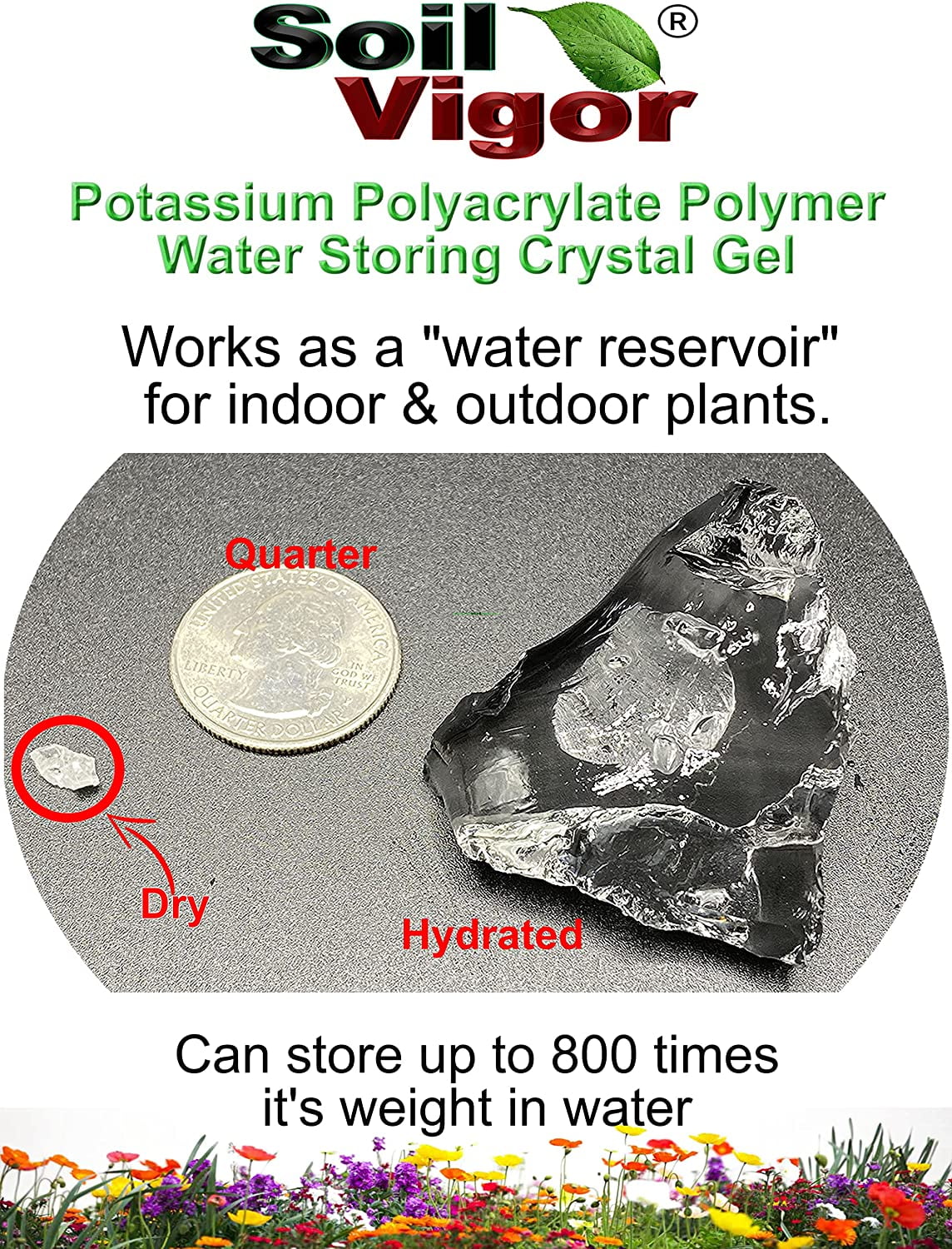 Potassium polyacrylate keep moisture and regulate the ph of soil for plant 5 pounds