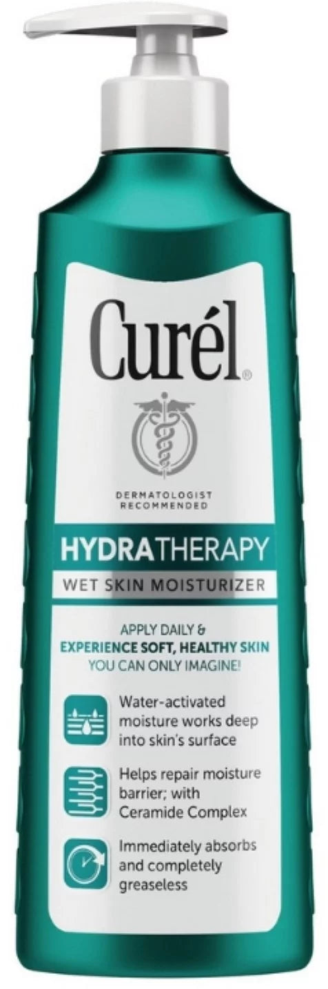 Curel skincare hydra therapy itch defense wet skin moisturizer, 12 oz (pack of 2)