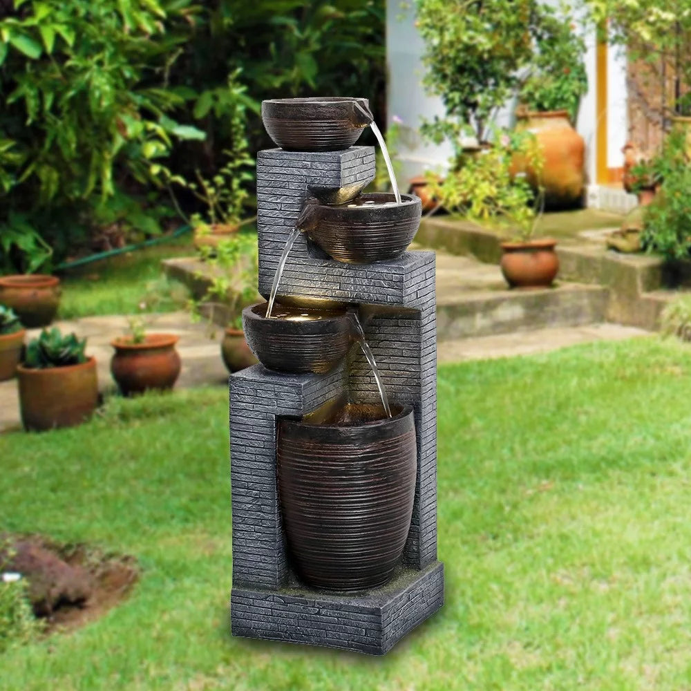 Cliffdell resin outdoor fountain with light