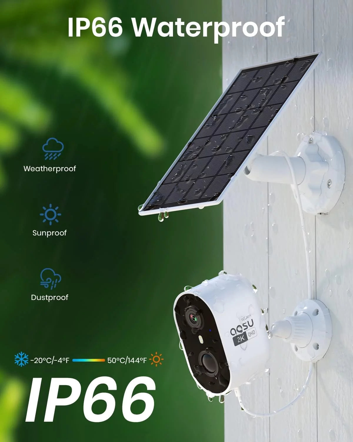 Solar wireless security cameras outdoor with spotlight & siren alarm, 2k color night vision, 2-way talk,wifi outdoor camera with ai motion detection work with alexa