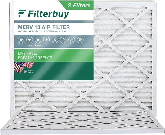 Filterbuy 18x20x1 merv 13 pleated hvac ac furnace air filters (2-pack)