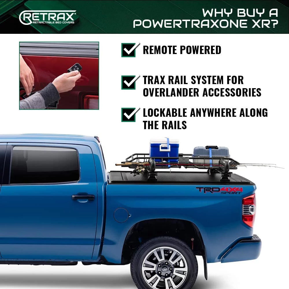 Retrax by realtruck powertraxone xr retractable truck bed tonneau cover | t-70862 | compatible with select 2022-2023 toyota tundra w/o deck rail system 6' 7" bed (78.7")