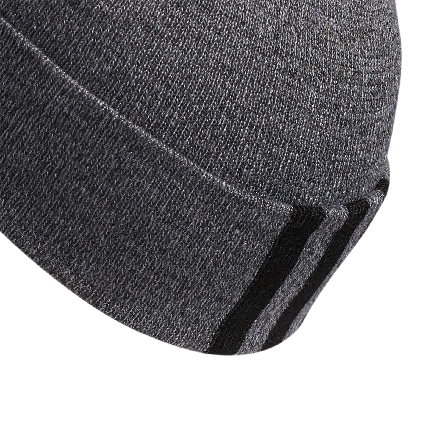 Adidas men's amplifier fold beanie, carbon-grey twist/black/white f21, one size