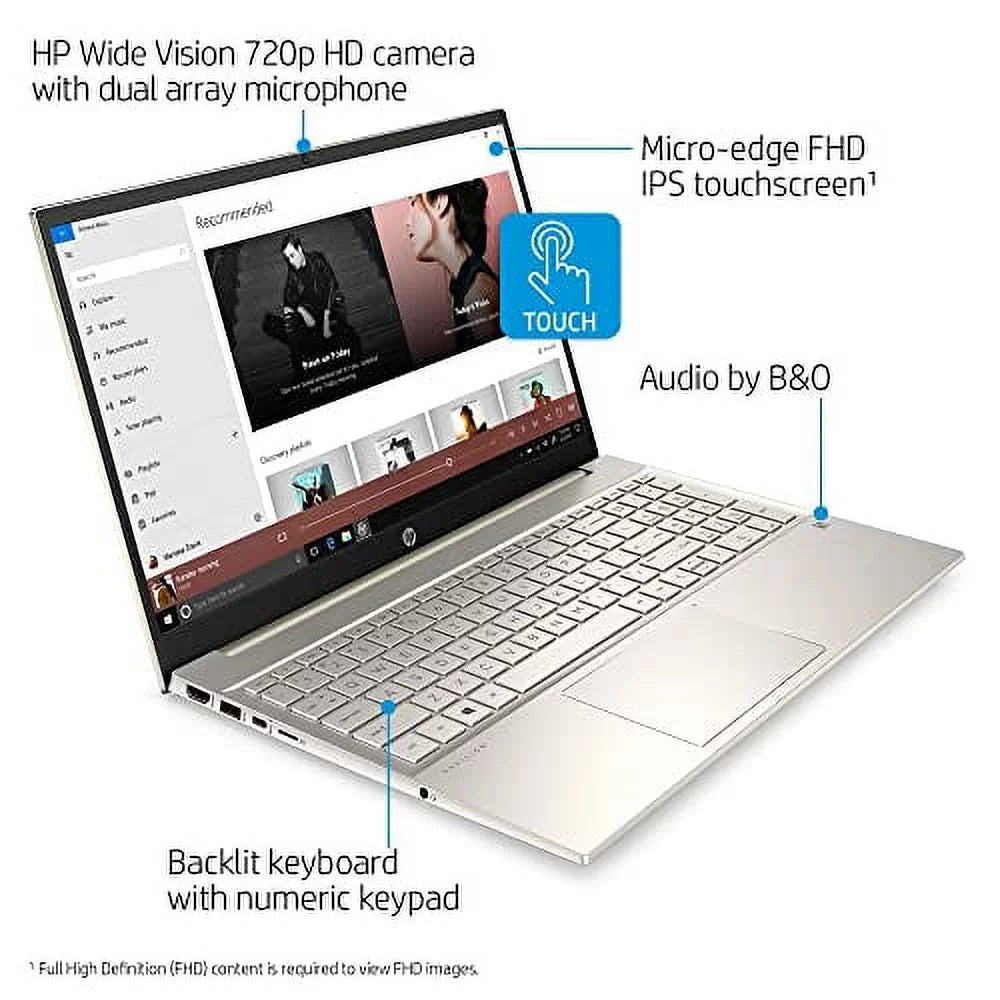 2022 hp pavilion 15.6" fhd touchscreen notebook computer 11th gen 4-core intel i7-1165g7 32gb ddr4 2tb nvme ssd iris xe graphics hdmi webcam wifi-6 bluetooth backlit keyboard windows 10 home w/ 32gb usb