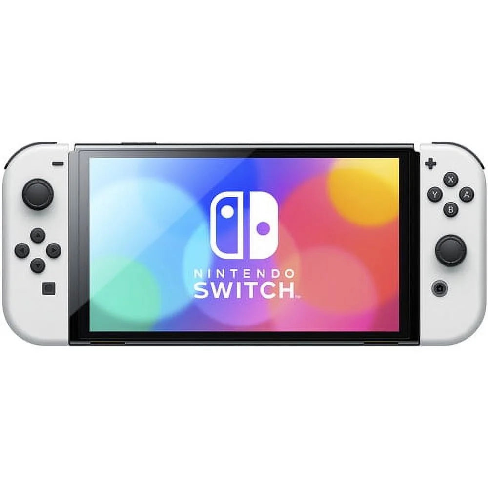 Nintendo switch oled white console with minecraft game