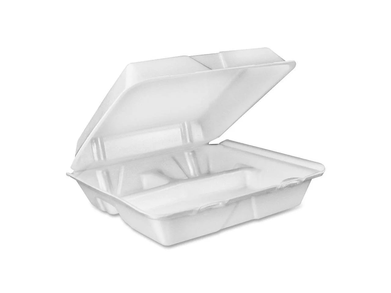 Dart 3-comprtmt large foam closing carryout trays