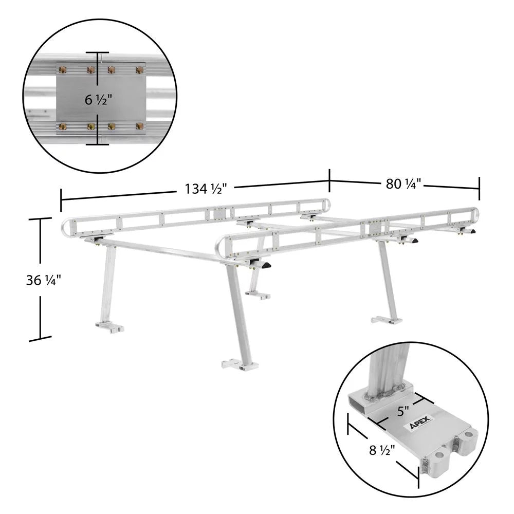 Apex cap-rack-alum aluminum universal truck cap rack