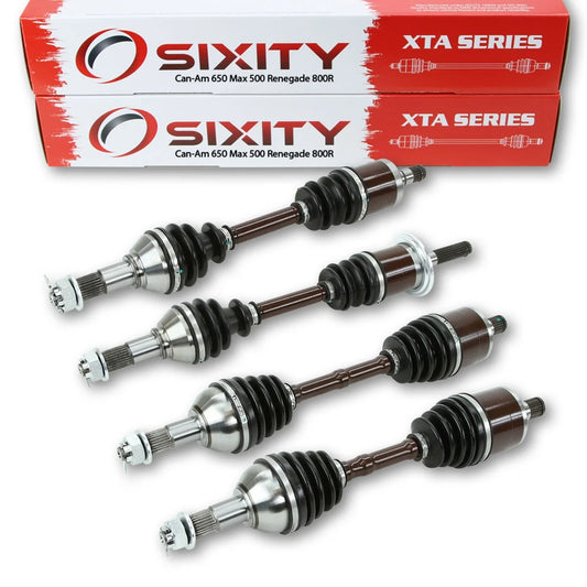 Sixity xta front & rear / left & right cv axles compatible with can-am 650 max 500 renegade 800r outlander 1000 all four 2015 2014 2013