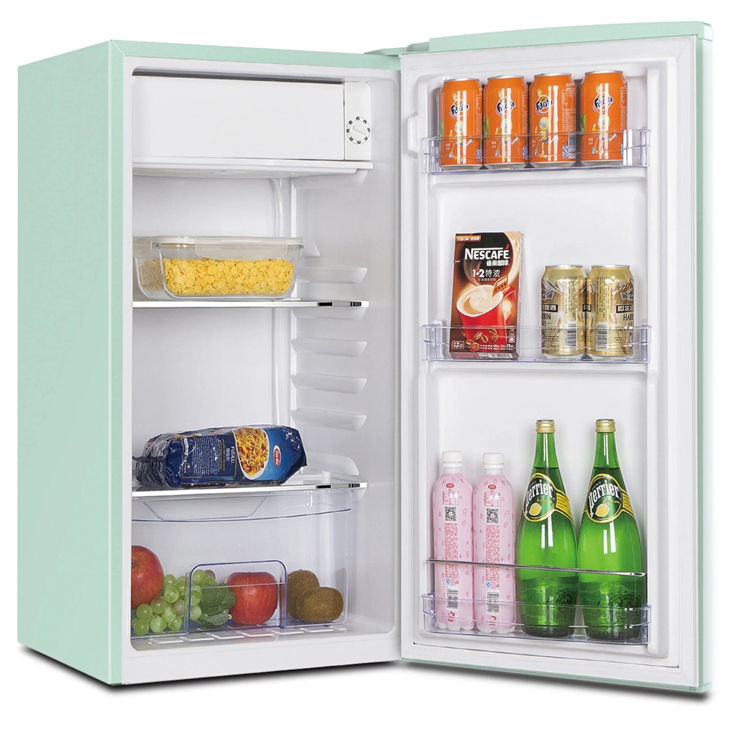 Avanti retro series compact refrigerator, mini-fridge, 3.1 cu. ft., in seafoam green (rmrs31x7g-is)