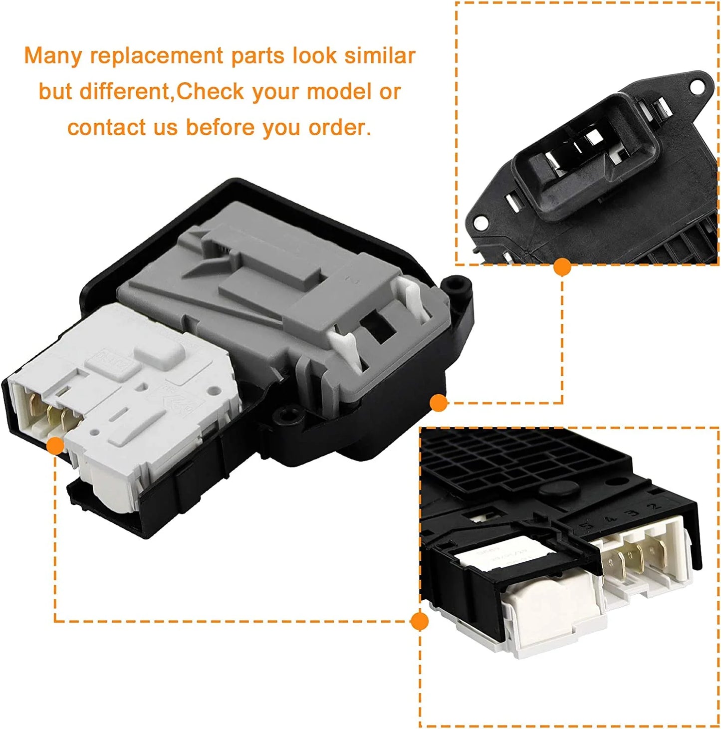 Oem ebf61315802 washer door lock switch assembly - exact for lg front-load washers & kenmore 796-series washing machine,replace ebf62534401 2667085 ap5672154 ps7792232 eap7792232