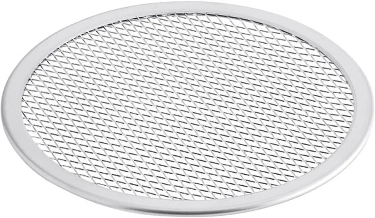 Truecraftware- set of 2 aluminum 12” pizza baking screen seamless rim- bakeware pizza screen round pizza pan tray round baking tray for home kitchen pizzeria & restaurants