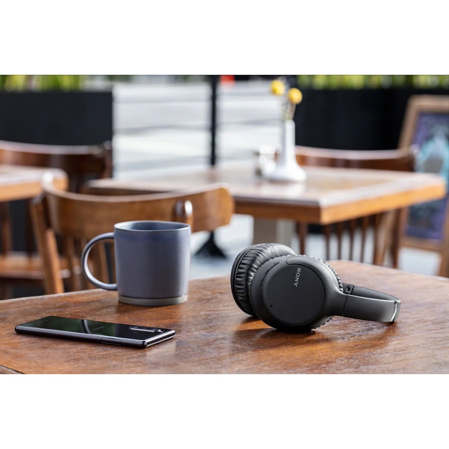 Sony wh-ch710n wireless noise-canceling headphones bundle with deco gear headphone case and stand for the whch710n model headphones (black)