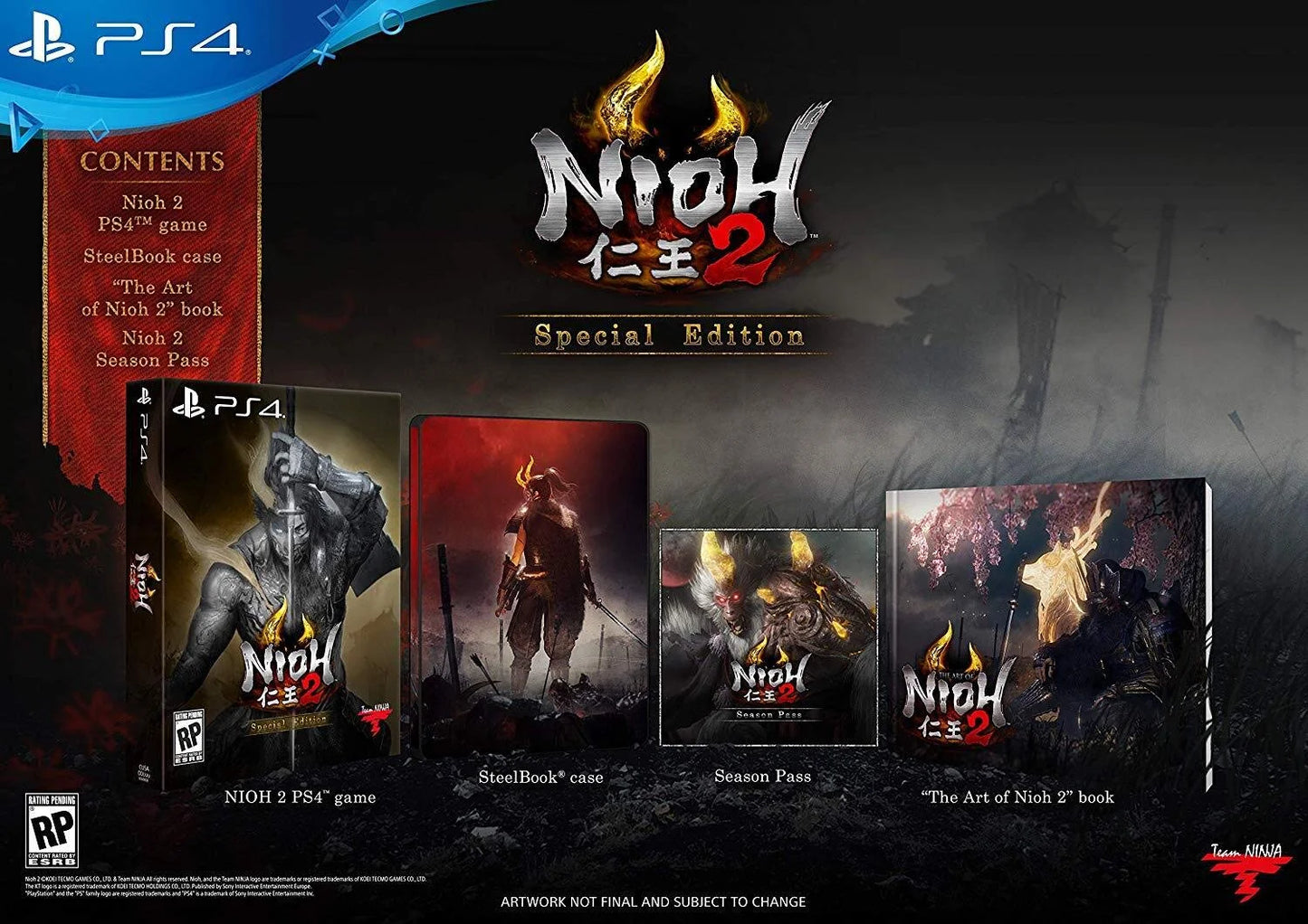 Nioh 2 special edition, sony, playstation 4