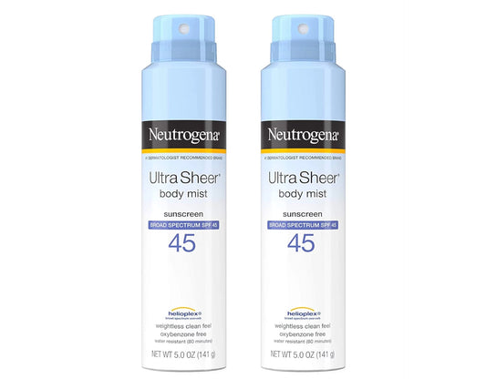 Neutrogena ultra sheer spf 45 body mist full reach spray, 5 ounce