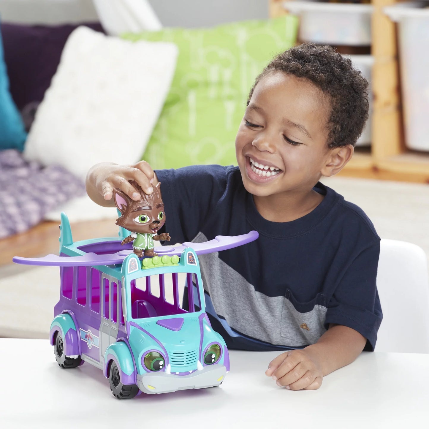 Netflix super monsters grrbus monster bus toy with lights, sounds, and music ages 3 and up