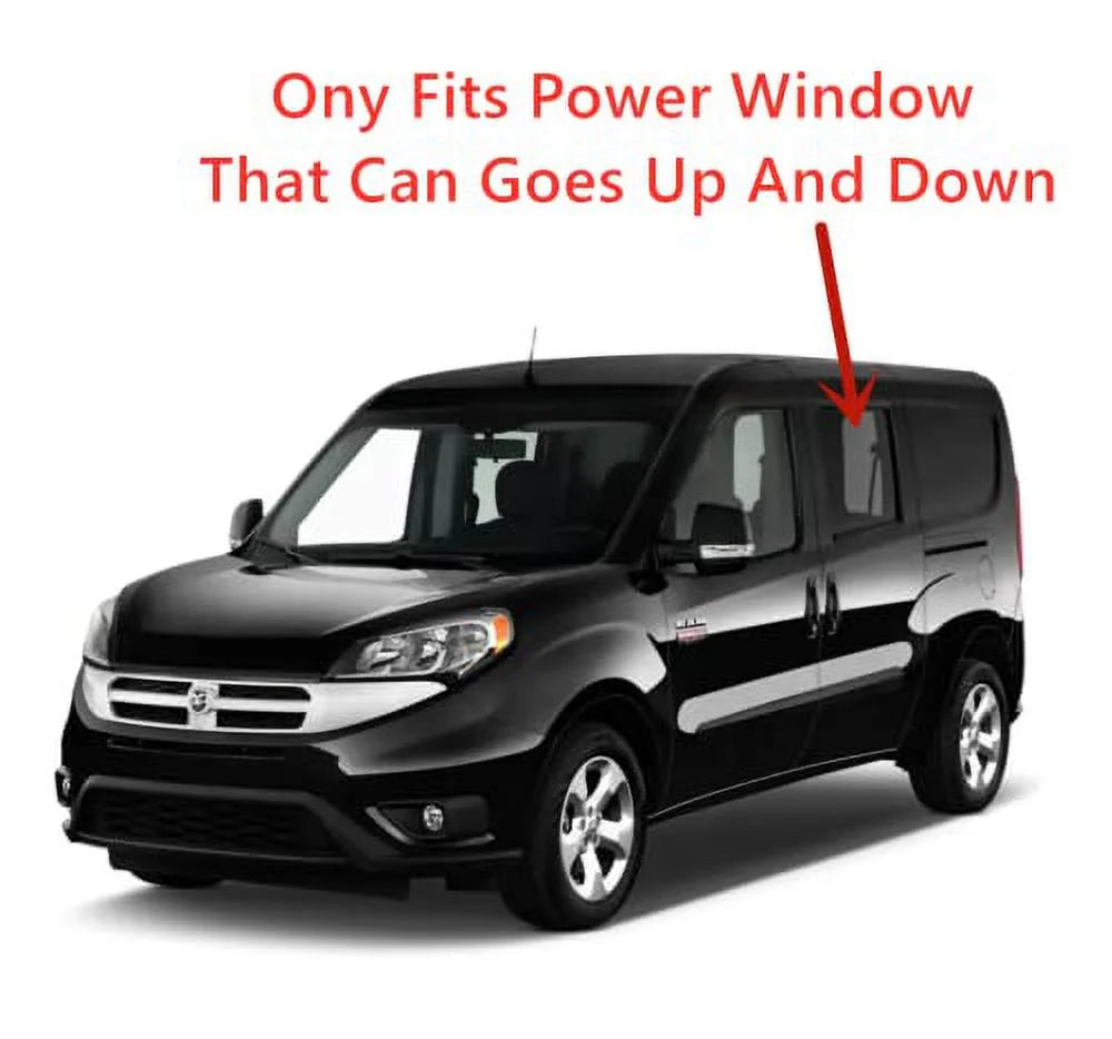 Tempered power movable driver left side rear door window door glass compatible with ram promaster city 2015-2022 models