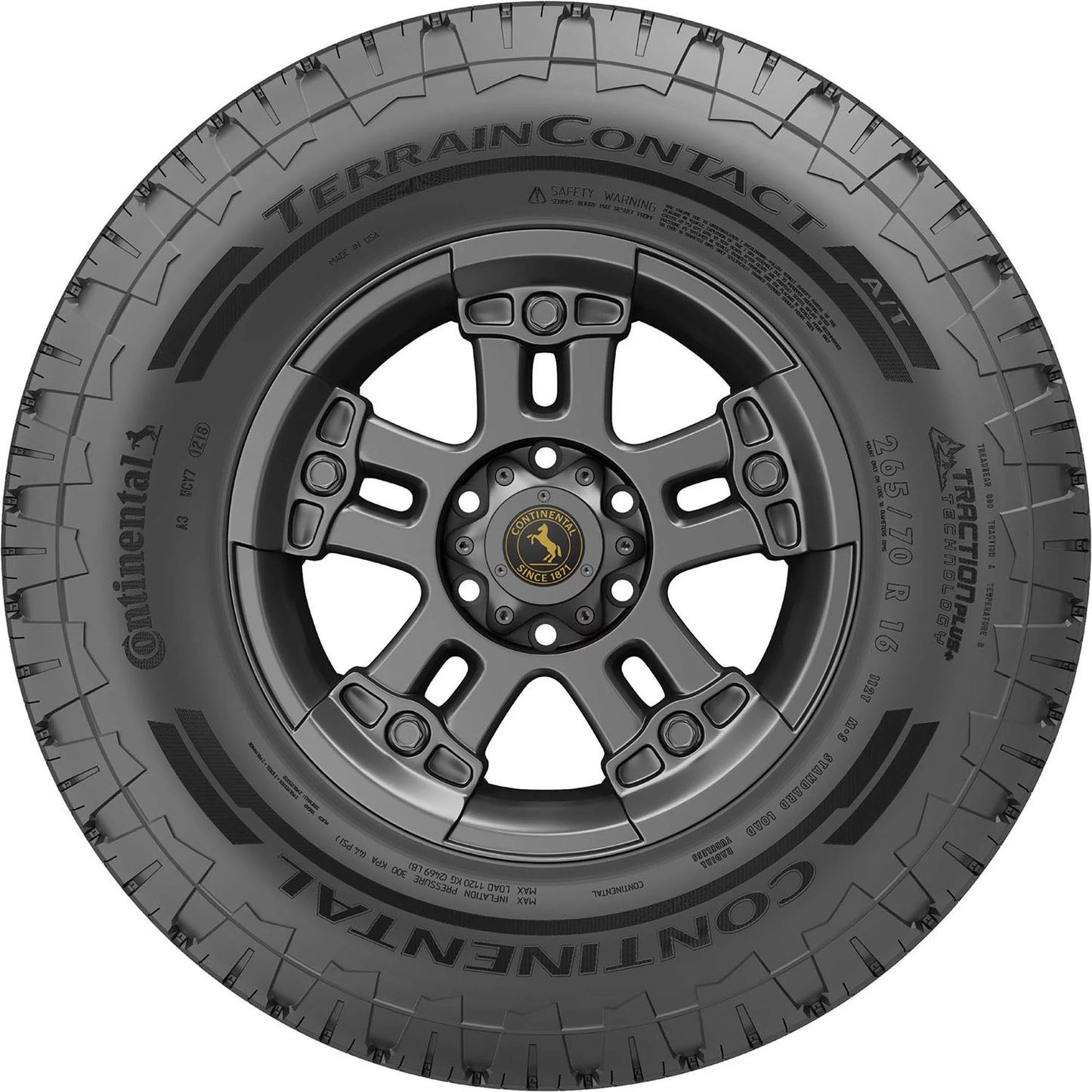 Continental terraincontact a/t all terrain 265/65r18 114t light truck tire