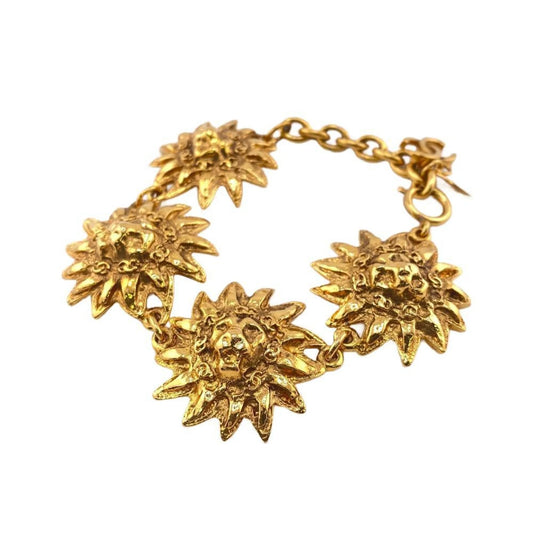 Pre-owned chanel lion bracelet gold women's z0004923 (good)