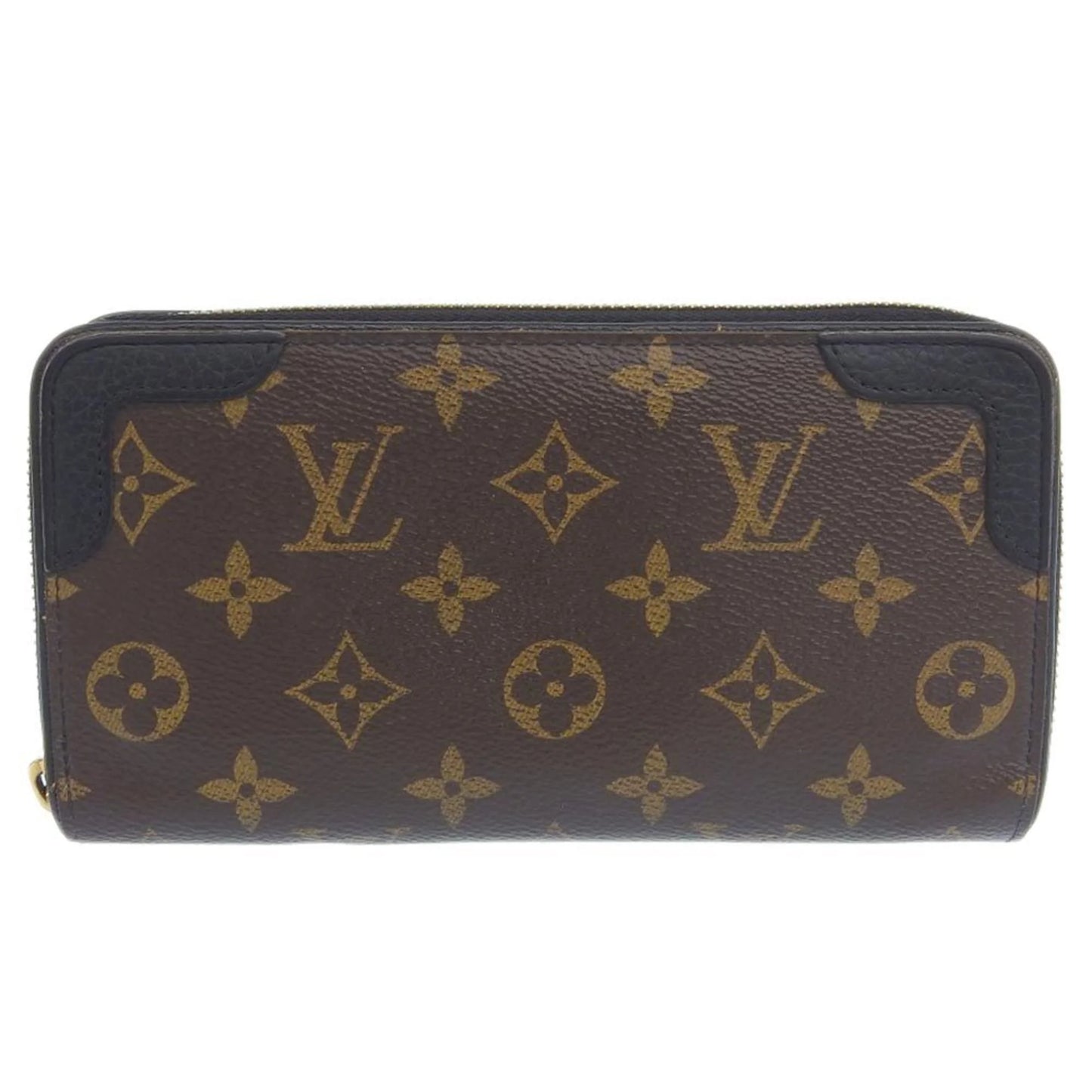 Pre-owned louis vuitton louis vuitton monogram zippy retiro round long wallet noir m61855 (good)