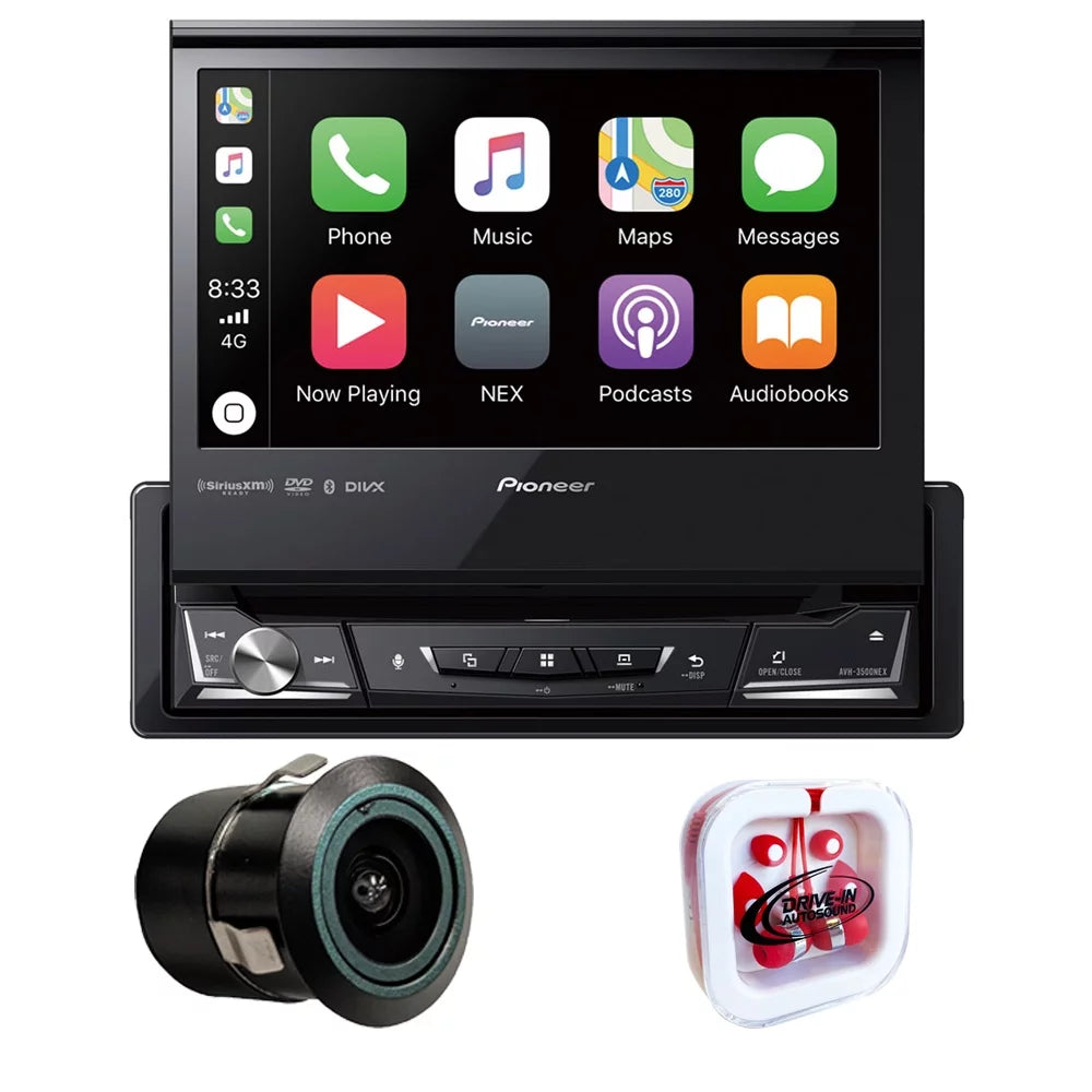 New pioneer avh-3500nex 7" single-din dvd receiver & free bullet camera