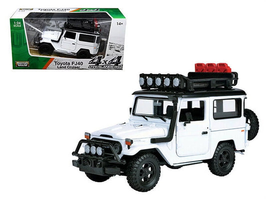 Toyota fj40 land cruiser white "4x4 overlanders" 1:24 by motormax 79137