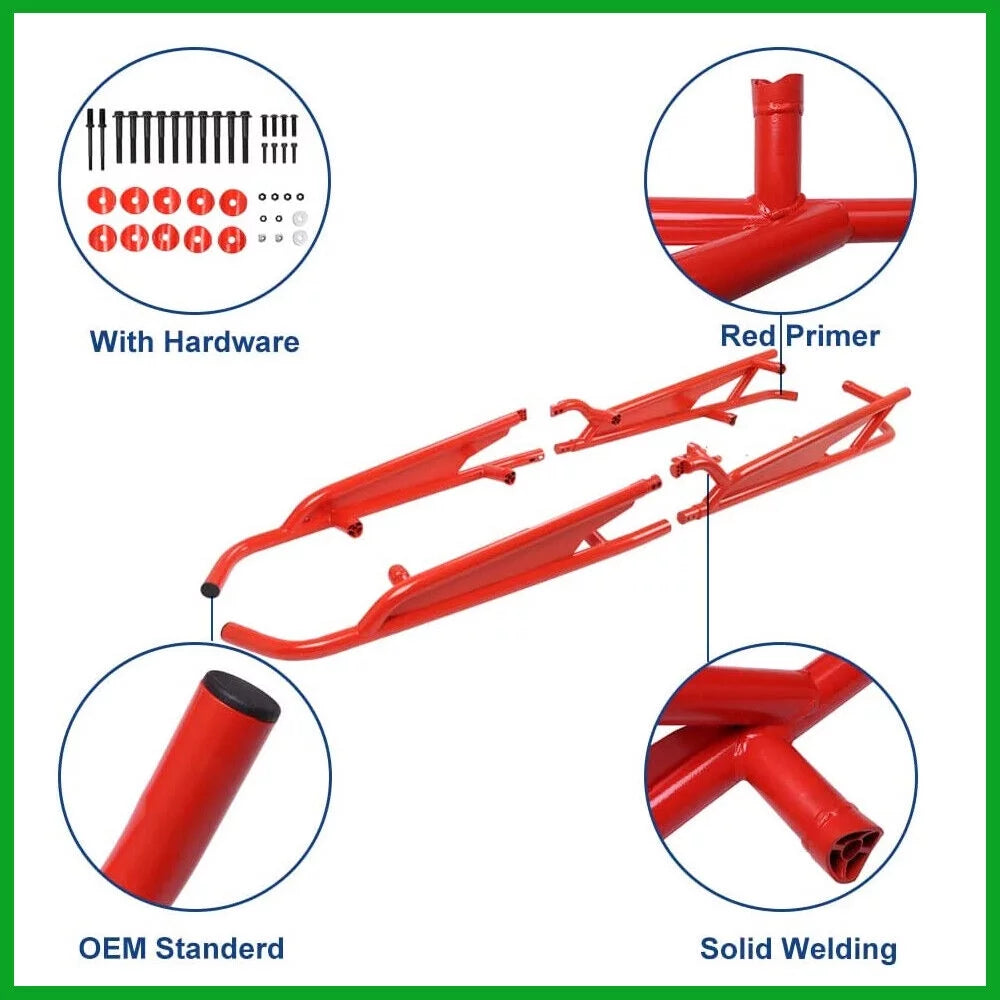 Elitewill nerf bars rock sliders for 2017-2021 can-am maverick x3 max - 4 seater red