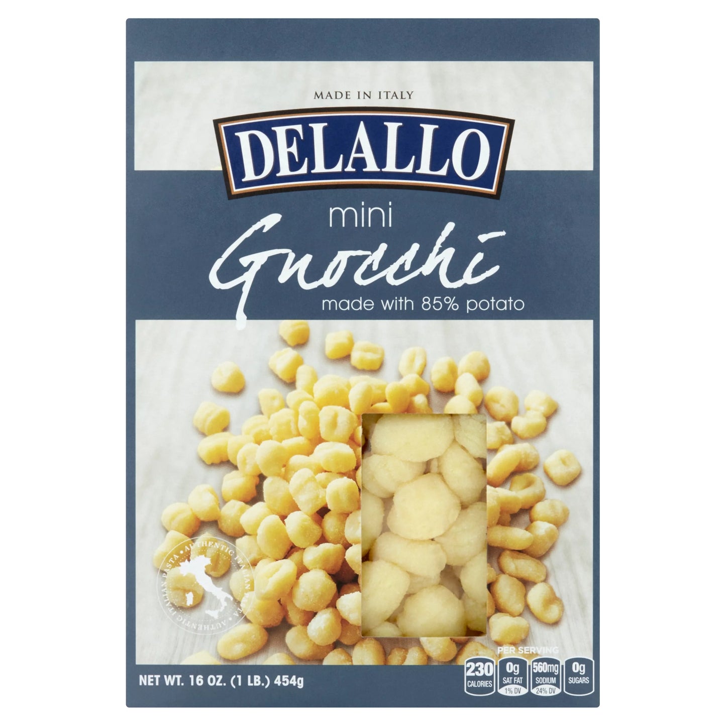 Delallo mini potato gnocchi, 16 oz