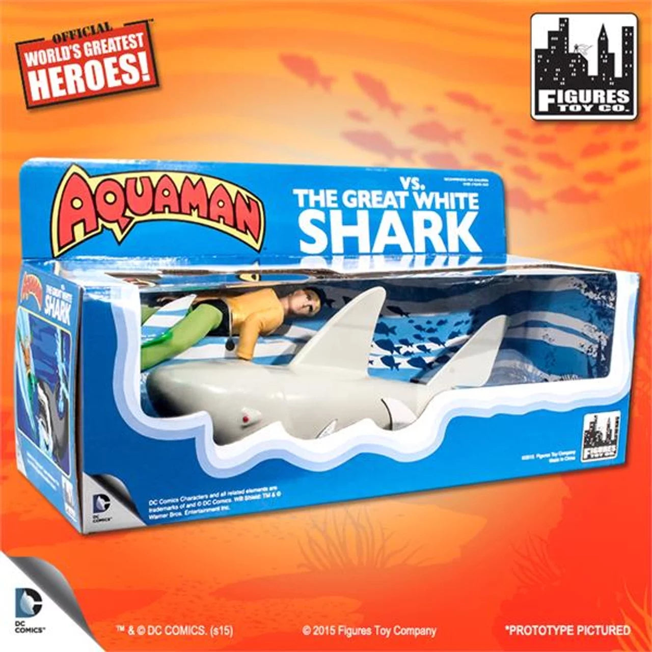 Dc retro aquaman vs. the great white shark retro action figure