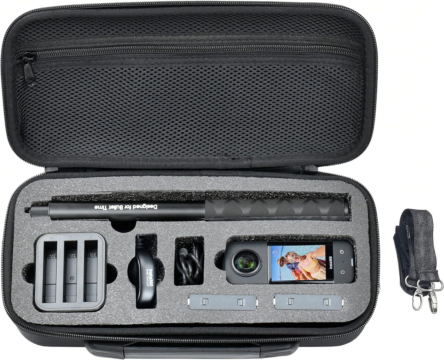 Carry case for insta360 one x3 and one x2, camera hard shell bag for accessory organization