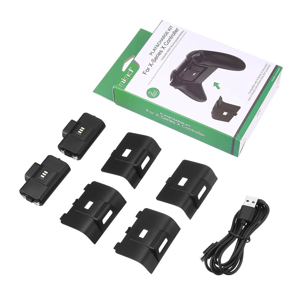 4x rechargeable battery pack with 8pcs battery covers for xbox one x/s series x/s controller