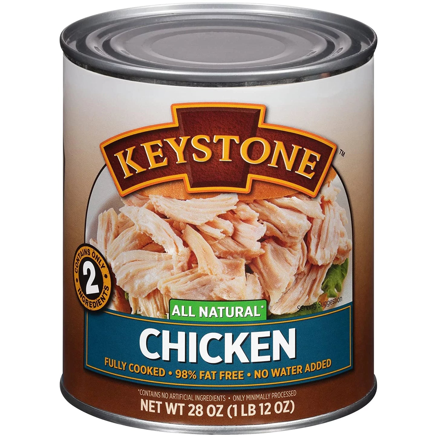 (12 pack) keystone all natural chicken 28 oz can  emergency survival food for camping hiking and backpacking ready to eat- pack of 12 cans