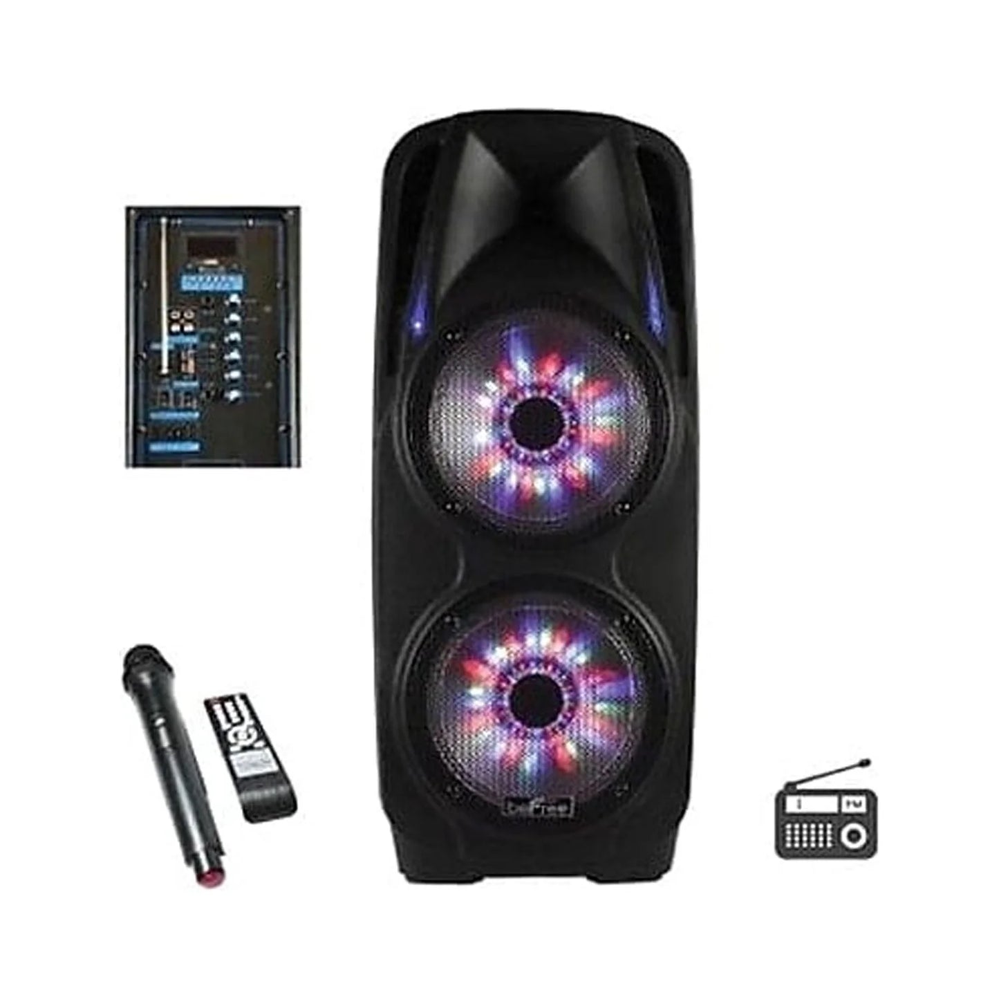 Befree sound 2x's 10 inch woofer portable bluetooth powered pa tailgate party speaker