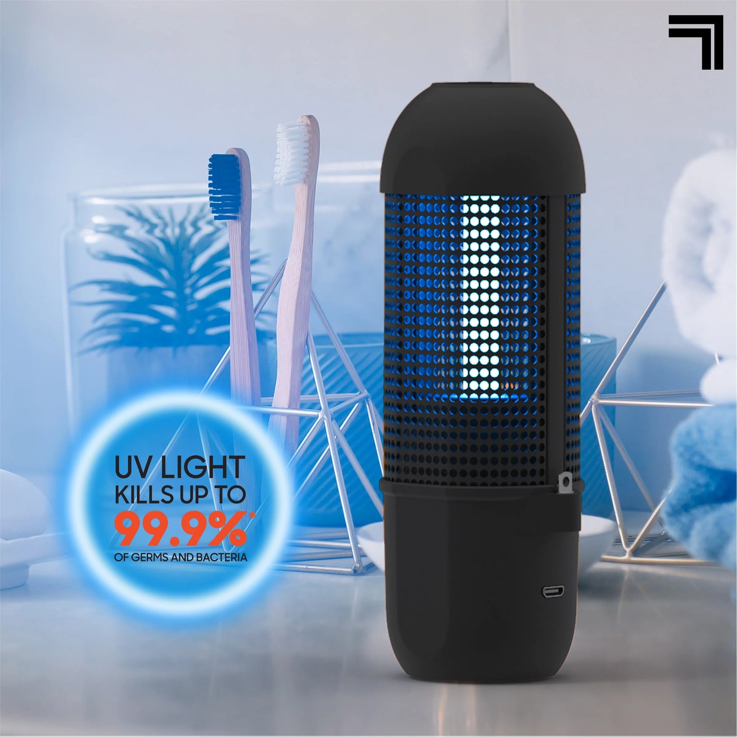 Sharper image sanitizing uv travel lamp, portable and compact ultraviolet light, disinfect and clean phones keyboard kid’s toys, removes 99.9% of germs and bacteria, no residue or surface damage