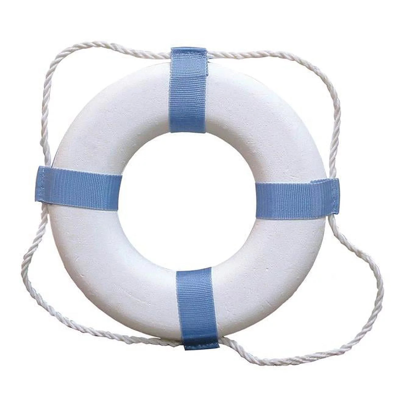 20 in. decorative ring buoy - not uscg approved, white & blue