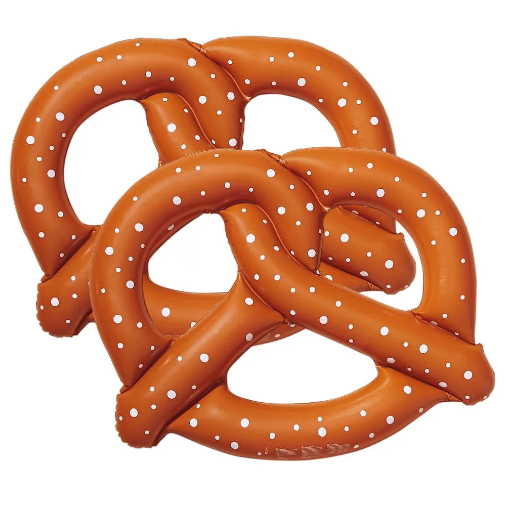 Swimline vinyl giant pretzel fun inflatable pool float, brown