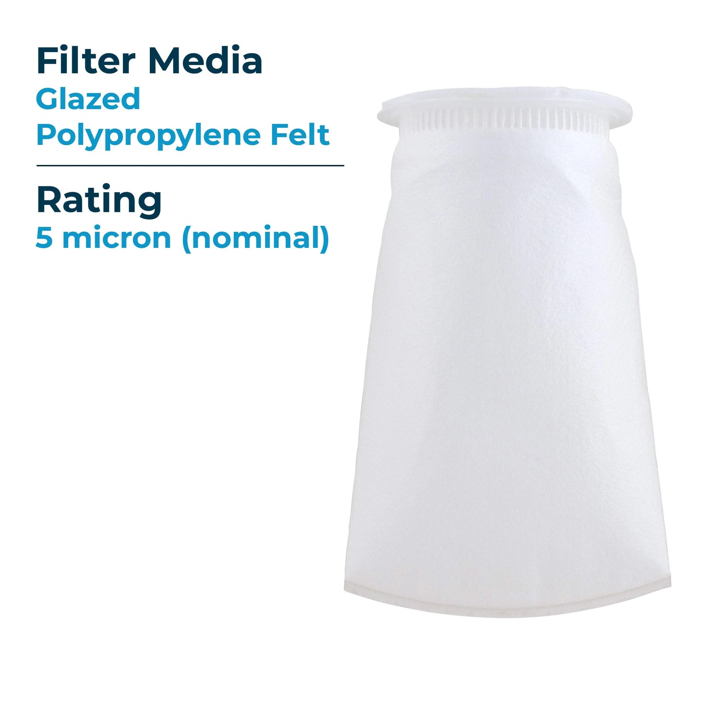 Spiropure sp-bp-410-5 5 micron #3 (10”) glazed polypropylene felt liquid bag filter bp-410-5 155385-03 (case of 40)